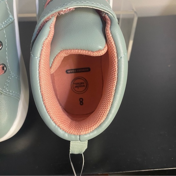 Wonder Nation Toddler Girls Adaptive Shoes Size 8, 9 & 10 Mileau Green With Pink - Picture 7 of 9